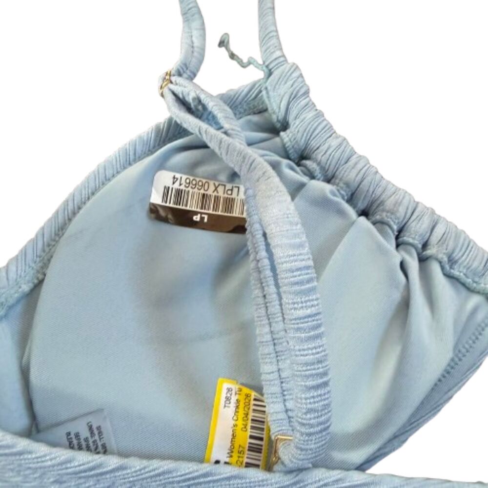 Shade & Shore NWOT Blue Crinkle Tunneled Sun Charm One Piece Swimsuit Size L - Picture 6 of 7